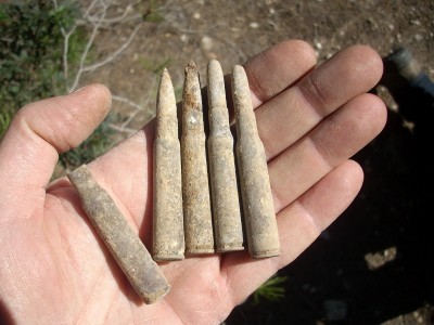 Bales encara per disparar localitzades en unes trinxeres a la Secuita.