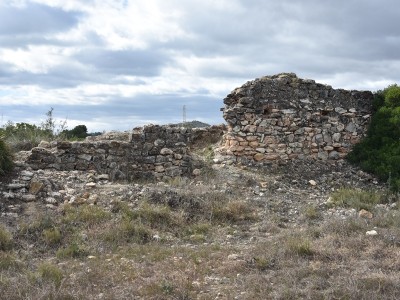 Detall d'un segment de la muralla visigòtica de l'enclau de València "la Vella".
