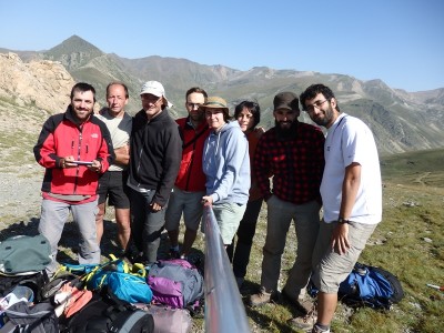 L'equip al coll dels Tres Pics.