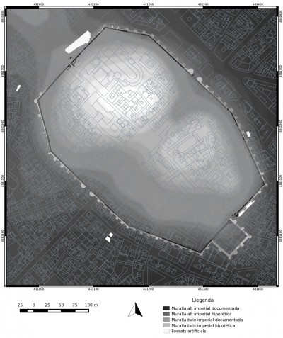 Plànol general de la muralla barcelonina.