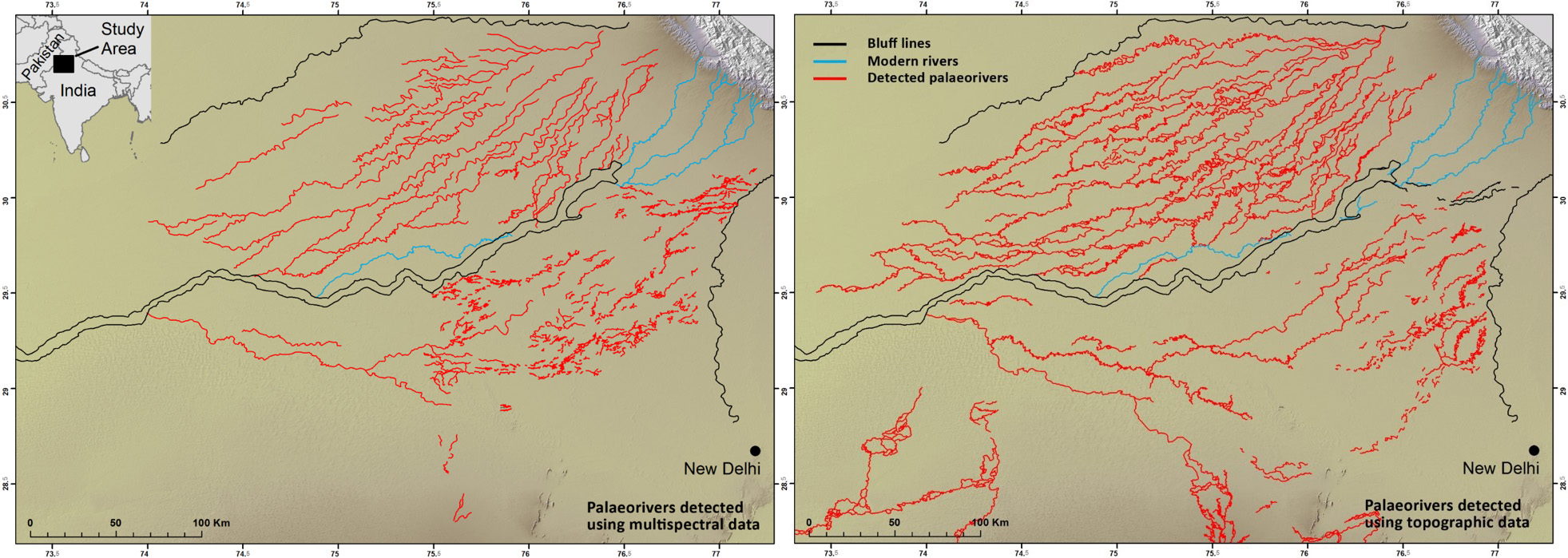 Detecció de paleorius mitjançant dades multiespectrals (Orengo and Petrie, 2017 & 2018)
