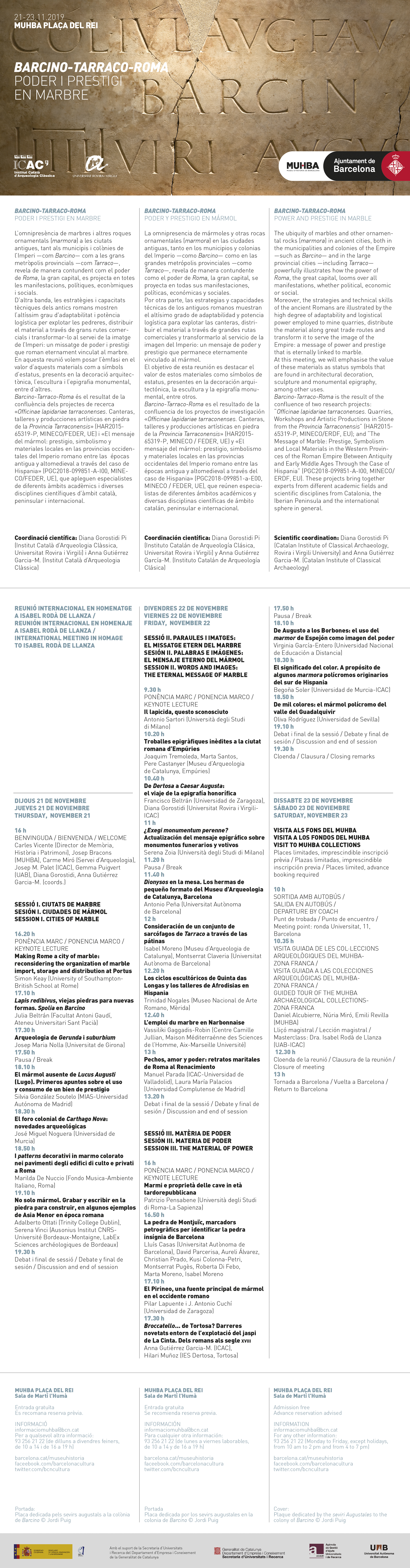 Reunió Internacional MUHBA 2019_cartell