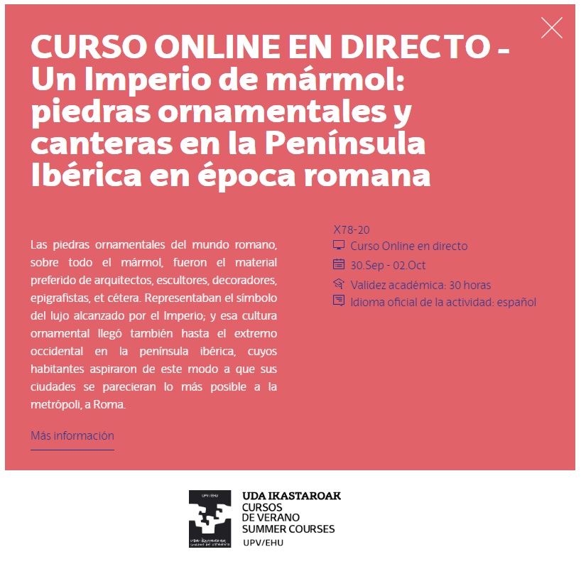 Curso Imperio del marmol_UPV_EHU_banner