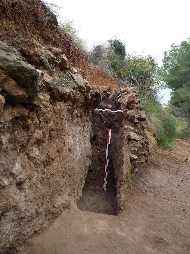 Excavacions al segon tram de l'aqüeducte, al terme de Vallmoll (Alt Camp). Foto © ICAC