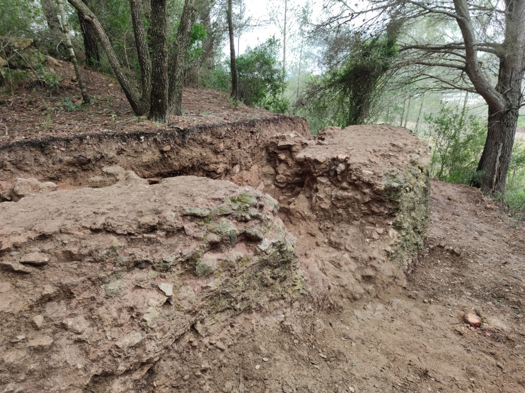 Excavació al contrafort del segon tram de l'aqüeducte, al terme de Vallmoll (Alt Camp). Foto © ICAC