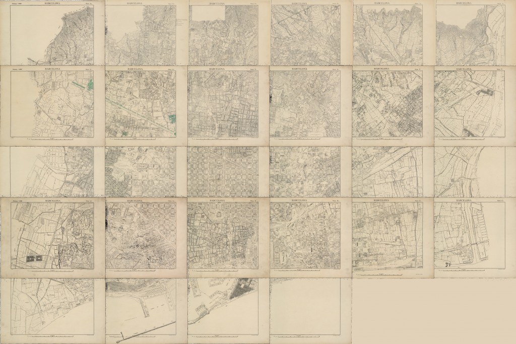 Base cartogràfica de V. Martorell dels anys trenta georeferenciada. Imatge: Hèctor A. Orengo (GIAP-ICAC).