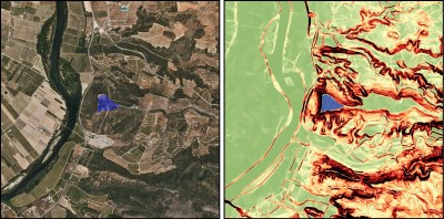 Exemple d’aplicació GIS a l’estudi de fortificacions. Castellet de Banyoles de Tivissa. Imatge: Oriol Cuscó (ICAC).