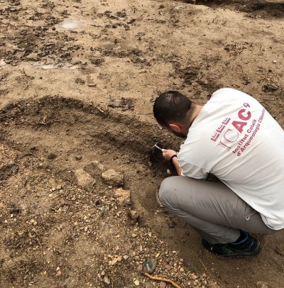 Treballs d'excavació al jaciment de Mas dels Frares, 2021. Foto: ICAC.